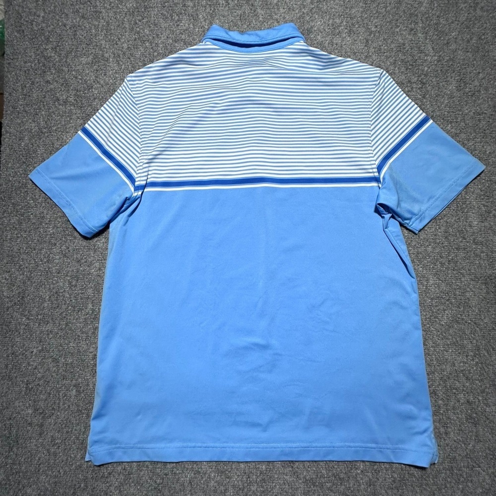 Vineyard Vines Men's Striped Polo Shirt Blue‎ White Short Sleeve Size L EUC